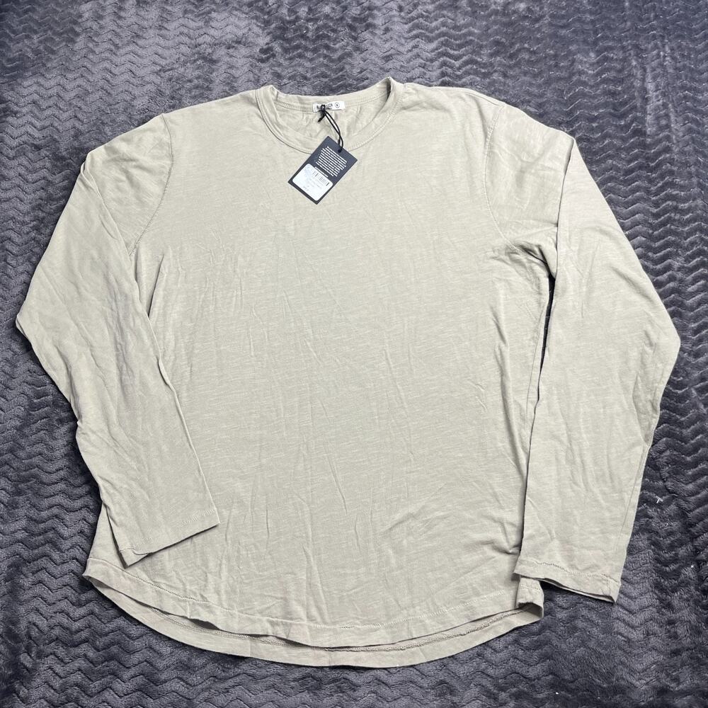 Buck Mason Mens Concrete Slub Curved Hem Tee long sleeves size Medium NWT